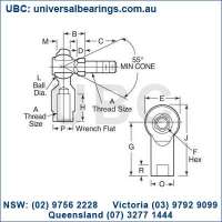 rod end studded female imperial kit australian sellers 