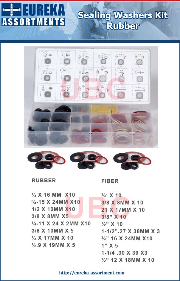sealing washers kit 146 piece eureka assortments