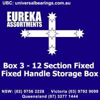 Box 3 - 12 Section Fixed Handle Storage Box Size Eureka assortments