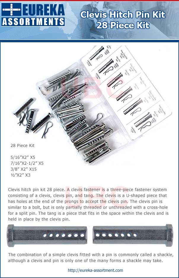 clevis hitch pin kit 28 piece eureka assortment