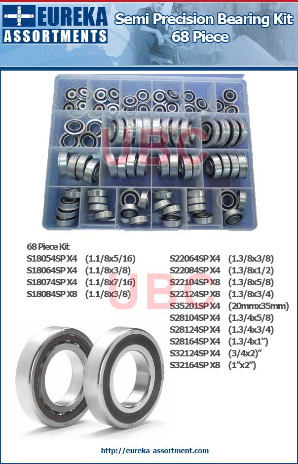 semi precision bearing kit 68 piece eureka assortments