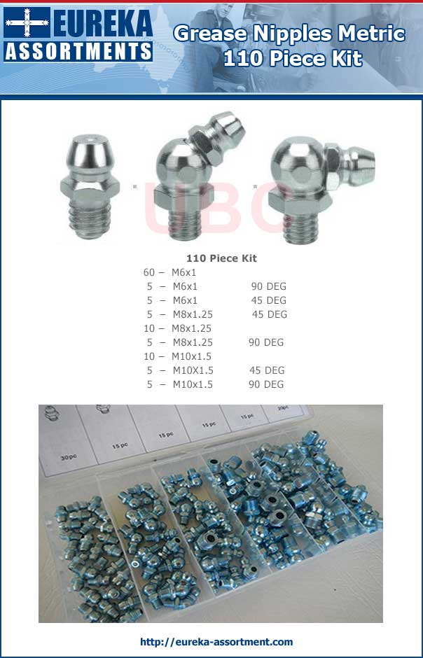 grease nipples metric kit 110 piece grease nipples metric kit 110 piece eureka assortments