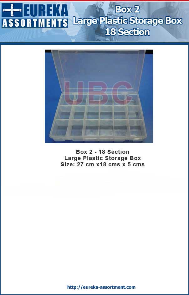 18 Compartment Storage Box Large Plastic Case