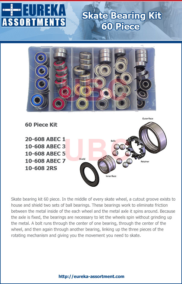 skate bearing kit 60 piece eureka assortments