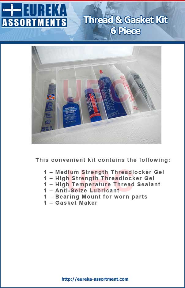 thread and gasket kit 6 pieces eureka assortment