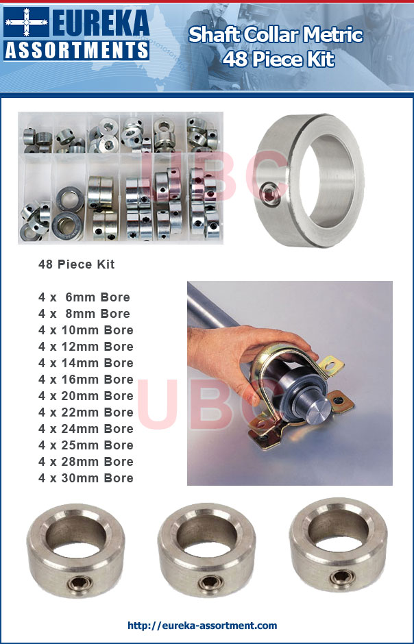 shaft collar metric 48 piece eureka assortments