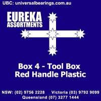 Box - 4 Tool Box Red Handle Plastic Eureka Assortments