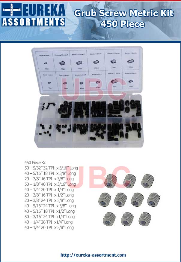 grub screw metric 450 piece spare parts kit grub screw metric 450 piece eureka assortments