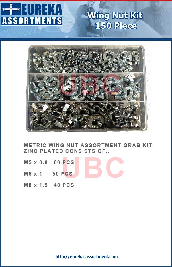 Wing Nut kit 150 piece eureka assortments